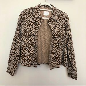American Eagle Denim Cheetah Print Jacket